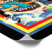 Blijf positief - Shark Lover Wildlife Ocean Zee An Poster (Hoek)