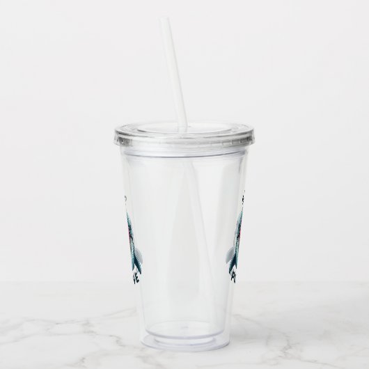 Blijf positief - Skelet en Whale Acryl Drinkbeker (Links)
