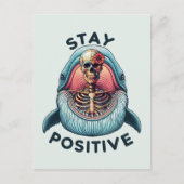 Blijf positief - Skelet en Whale Feestdagenkaart (Voorkant)