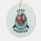 Blijf positief - Skelet en Whale Keramisch Ornament (Links)