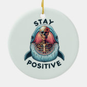 Blijf positief - Skelet en Whale Keramisch Ornament (Achterkant)