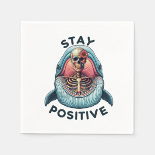 Blijf positief - Skelet en Whale Servet