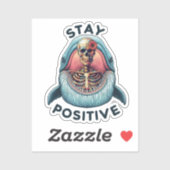 Blijf positief - Skelet en Whale Sticker (Vel)