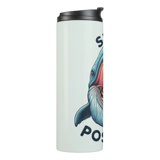 Blijf positief - Skelet en Whale Thermosbeker (Gedraaid links)