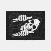 Blijf positief Skeleton Grim Reaper Halloween Fleece Deken (Voorkant (Horizontaal))