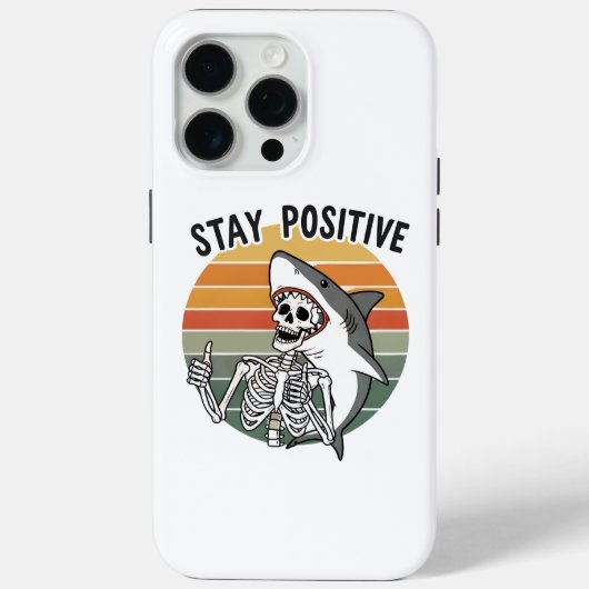 Blijf positief Skeleton Shark Sunset Case-Mate iPhone Case (Achterkant)