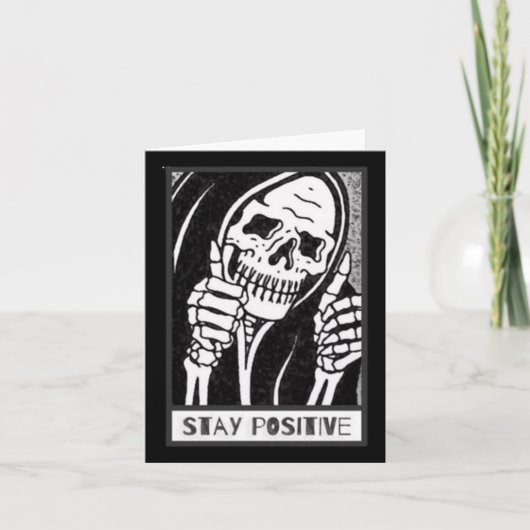 Blijf positief Skeleton Sticker Sticker Kaart (Voorkant)