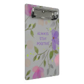 Blijf positief Student Vrouwelijke paarse roze blo Mini Klembord (Schuin)