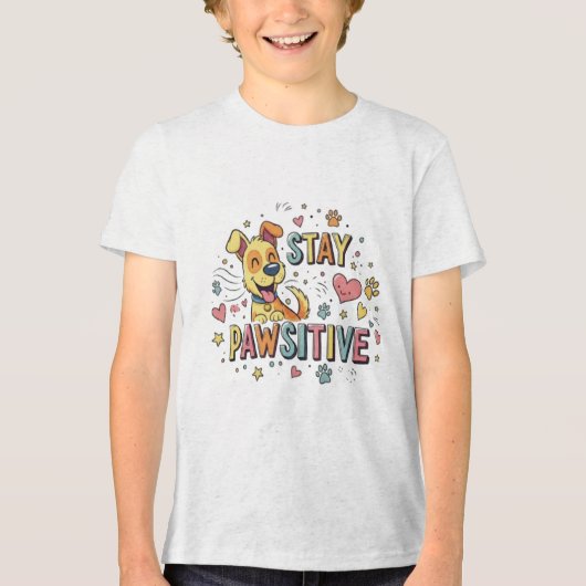 Blijf Positief Tri-Blend Shirt (Voorkant)