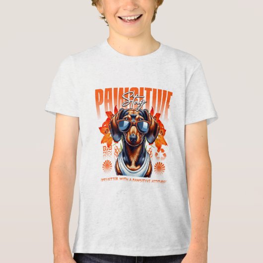 blijf positief Tri-Blend shirt (Voorkant)