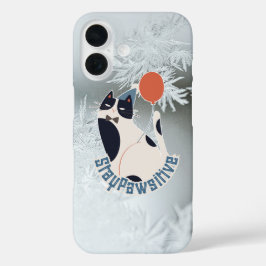 Blijf Positief Tuxedo Kat Illustratie   iPhone 16 Hoesje