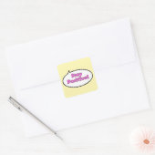 Blijf Positief! Vierkante Sticker (Envelop)