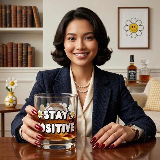 Blijf Positief Whisky Glas