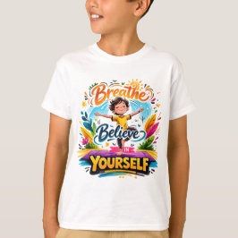 Blijf Positief Yoga Citaat Kleurrijk Meditatie Ont T-shirt