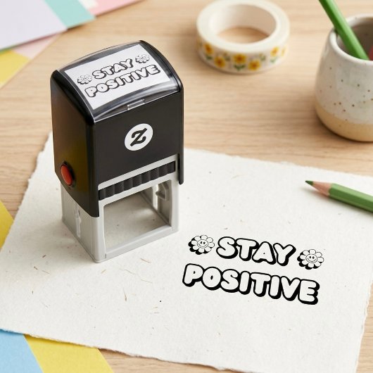 Blijf Positief Zelfinktende Stempel