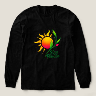 Blijf positief zon en bloem lange mouw Shirt