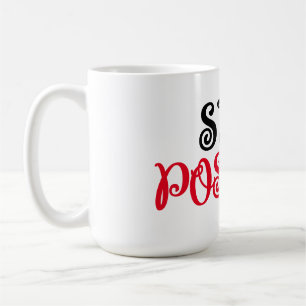 Blijf Positief Zwart & Rood Typografie Koffiemok