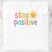 Blijf Positieve Kleurrijke Tekst Sticker (Tas)