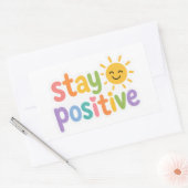 Blijf Positieve Kleurrijke Tekst Sticker (Envelop)