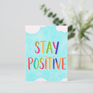 Blijf positieve motivatie spreuk geschilderd briefkaart