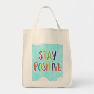 Blijf positieve motivatie spreuk geschilderd tote bag