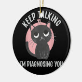 Blijf praten, ik stel je vast, grappige psychologi keramisch ornament (Links)