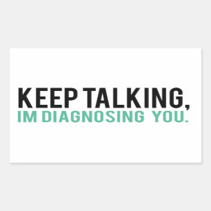 Blijf praten, ik stel je voor aan de psychologisch rechthoekige sticker