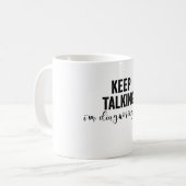 Blijf praten, ik stel je voor koffiemok (Voorkant links)