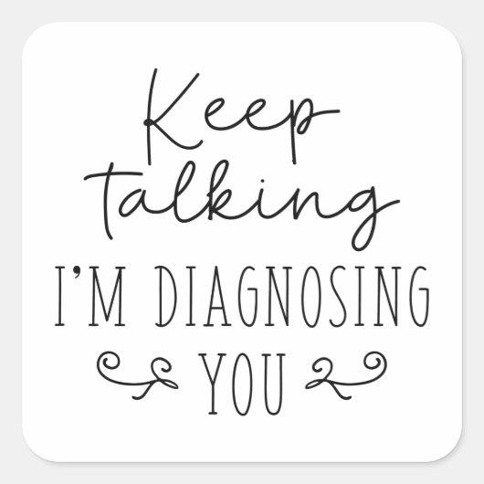 Blijf praten ik stel je voor vierkante sticker (Voorkant)