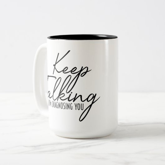 Blijf praten Mok (Voorkant links)