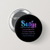 Blijf Preventie Bewustzijn Bewustzijn Ronde Button 5,7 Cm (Voorkant /achterkant)