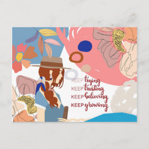 Blijf proberen het vertrouwen te wekken in groeien briefkaart