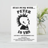 Blijf PUNK Jongens Verjaardagsfeest Uitnodigingska Kaart (Staand voorkant)