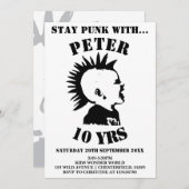 Blijf PUNK Jongens Verjaardagsfeest Uitnodigingska Kaart (Voorkant / Achterkant)