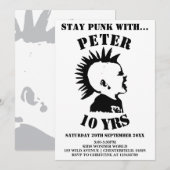 Blijf PUNK Jongens Verjaardagsfeestje Uitnodigings Kaart (Voorkant / Achterkant)