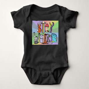 Blijf Raar Baby Bodysuit Regenboog Achtergrond