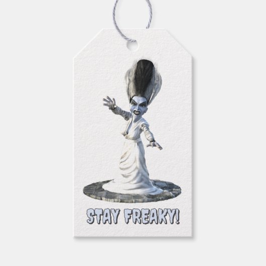 Blijf raar! Bruid van Frankenstein Cadeaulabel (Voorkant)