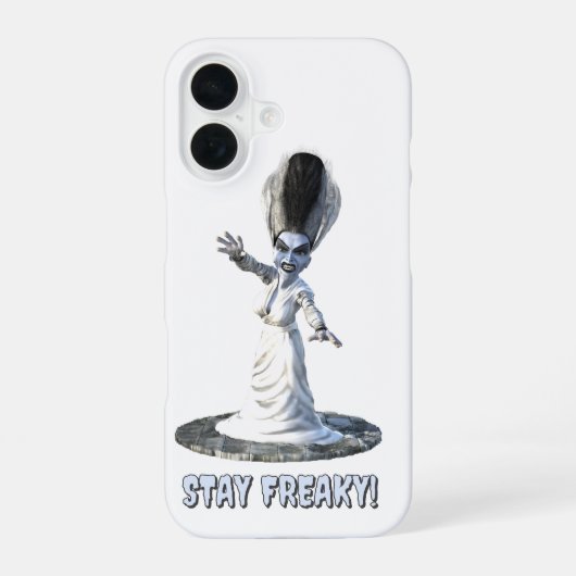 Blijf raar! Bruid van Frankenstein iPhone 16 Hoesje (Achterkant)