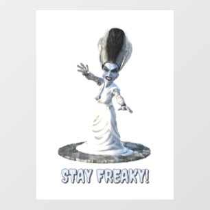 Blijf raar! Bruid van Frankenstein Raamsticker