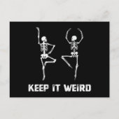 Blijf Raar Dansend Skelet Uitnodiging Briefkaart (Voorkant)