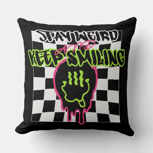 Blijf raar en blijf glimlachen kussen (Voorkant)