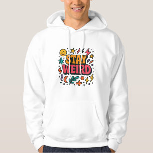 Blijf raar Funky Retro Doodle Hoodie
