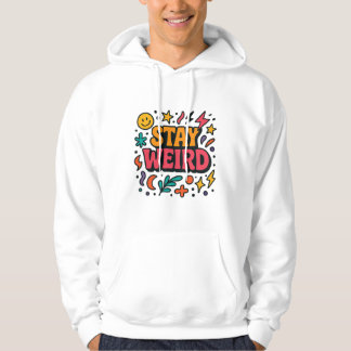 Blijf raar Funky Retro Doodle Hoodie