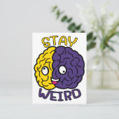 Blijf raar - Goofy Face Brain Briefkaart (Staand voorkant)