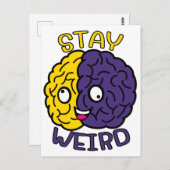 Blijf raar - Goofy Face Brain Briefkaart (Voorkant / Achterkant)