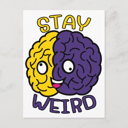 Blijf raar - Goofy Face Brain Briefkaart (Voorkant)