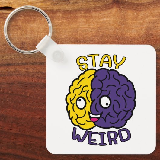 Blijf raar - Goofy Face Brain Sleutelhanger (Voorkant)