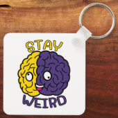 Blijf raar - Goofy Face Brain Sleutelhanger (Achterkant)