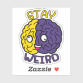 Blijf raar - Goofy Face Brain Sticker (Vel)