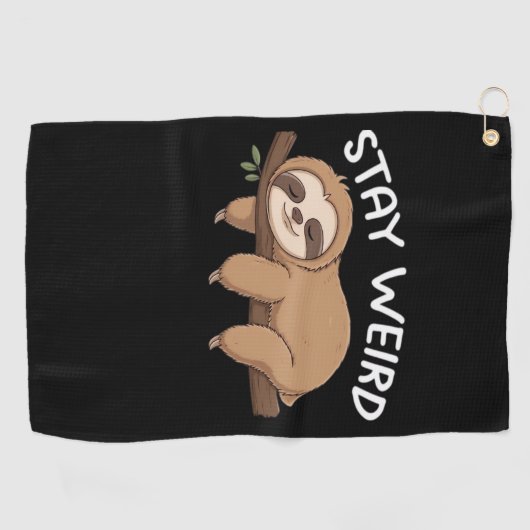 Blijf raar grappig luiaard voor dierenvriend manne golfhanddoek (Horizontaal)